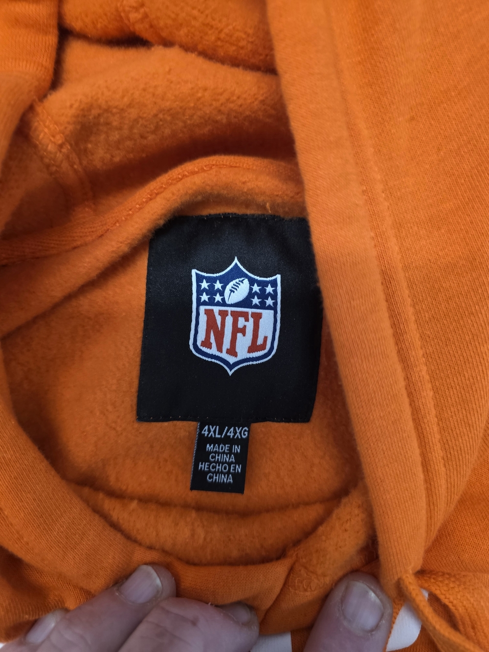 Denver Broncos Orange Hoodie Men's Size 4XL - Picture 4 of 7